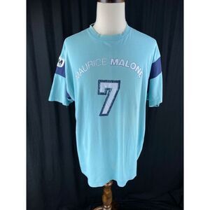 Maurice Malone Vtg 90s Urban Jersey T-Shirt XXXL Hip Hop Blue Y2K Swag